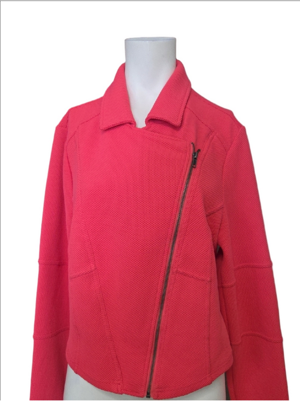 Torrid Coral Pink Asymmetrical Zip Blazer Size 1 [1827]